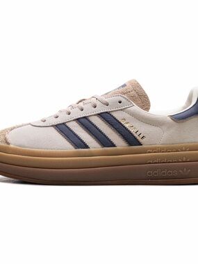 Adidas Gazelle Platform Triple-Stacked Sneaker in Cream Night Indigo
